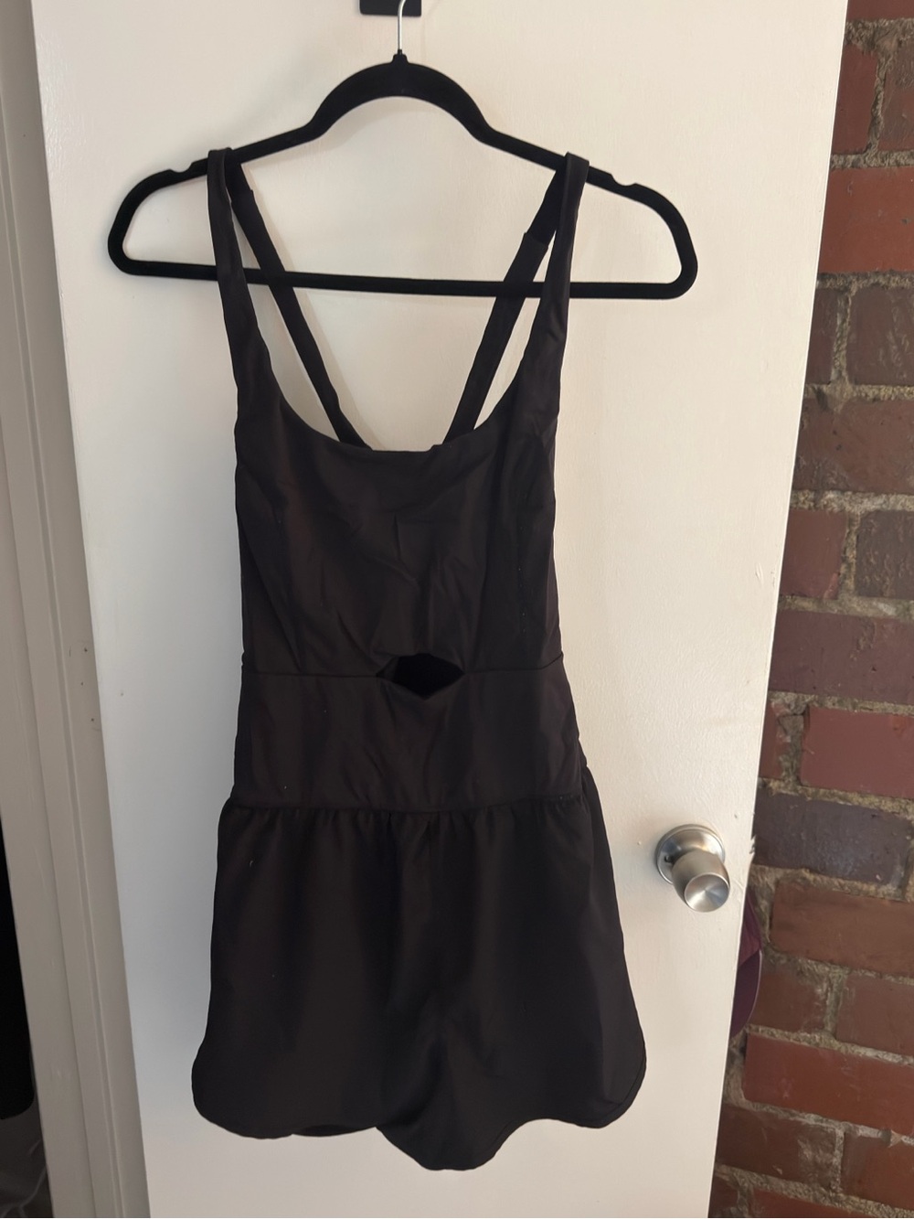 Black One-Piece Active Romper